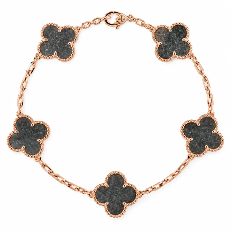 VINTAGE ALHAMBRA BRACELET, SILVER OBSIDIAN