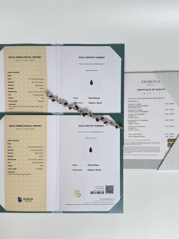 DeRosa RUBY 15.24 CT PIGEON BLOOD BRACELET (SIZE 17) B165122 5