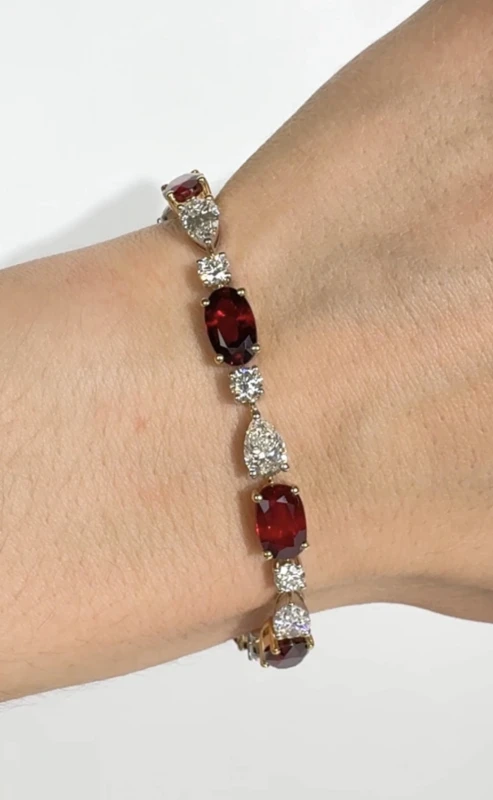 DeRosa OVAL RUBY 17.06 CT "PIGEONS BLOOD" & DIAMONDS 6.08 CT BRACELET (GRS/GIA) B236916 4
