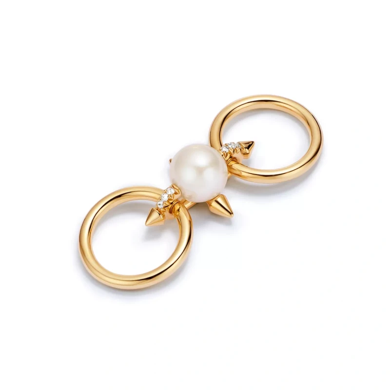 Tiffany & Co Tiffany Titan by Pharrell Williams Pearl Ring in Yellow Gold with Diamonds (SIZE 56) 73582385 2