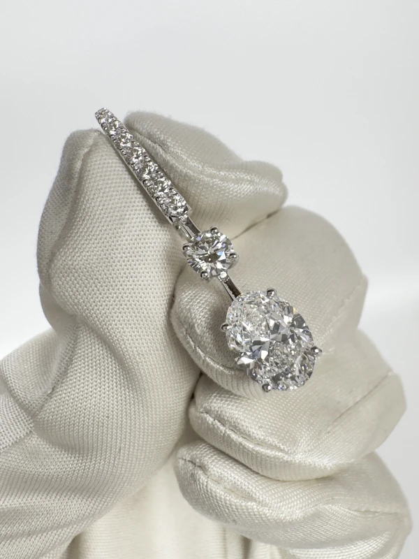 Earrings without a brand OVAL DIAMOND 2.01 - 2.01 CT E/VS2 EARRINGS (GIA) 2.01-2.01e/vs 5