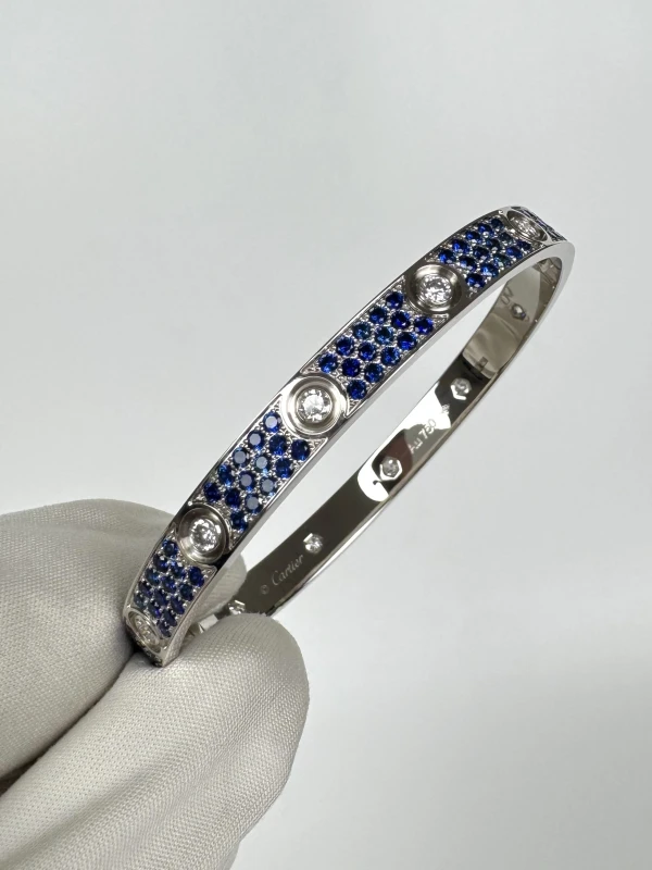 Cartier LIMITED EDITION LOVE BRACELET, BLUE SAPPHIRE PAVED IN ROSE GOLD (SIZE 17) N6739617 2