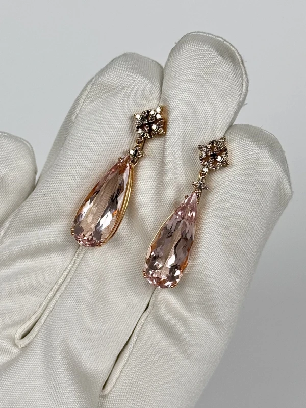 PIERO MILANO СЕРЬГИ С МОРГАНИТОМ 5.45 -5.45 СТ 111324JewelryNN 3