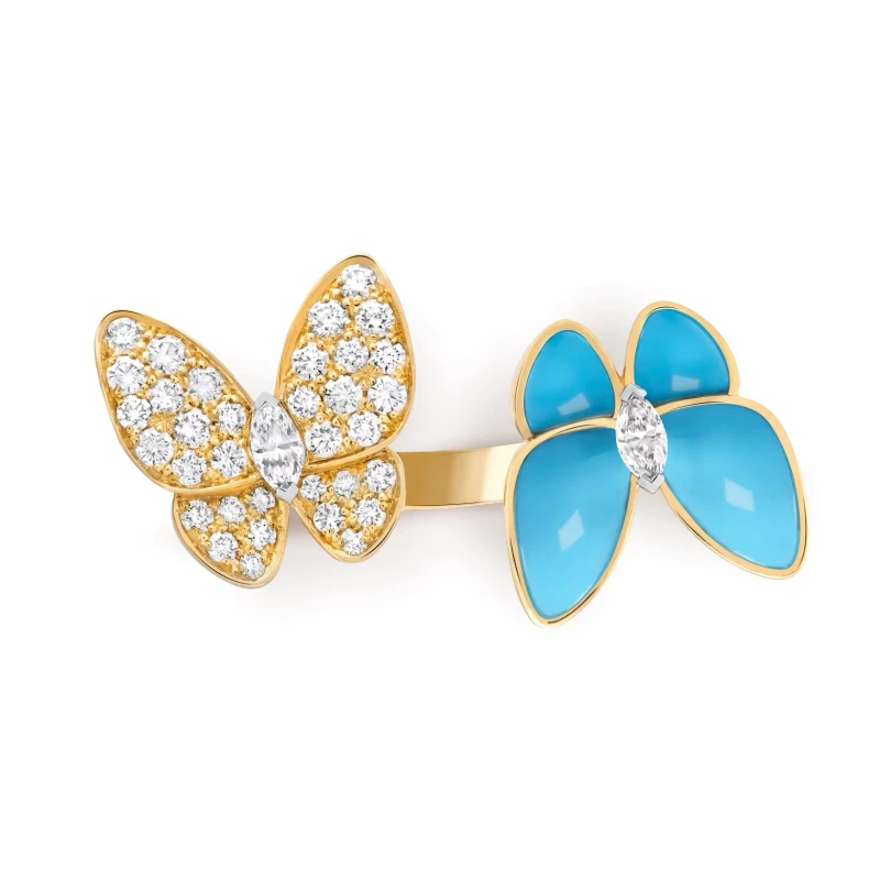 Van Cleef & Arpels Two Butterfly Between the Finger ring (SIZE 51) VCARP7UZ51 5