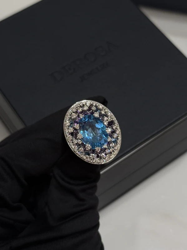 DeRosa OVAL TOPAZ RING 11.60 CT R16721759 2
