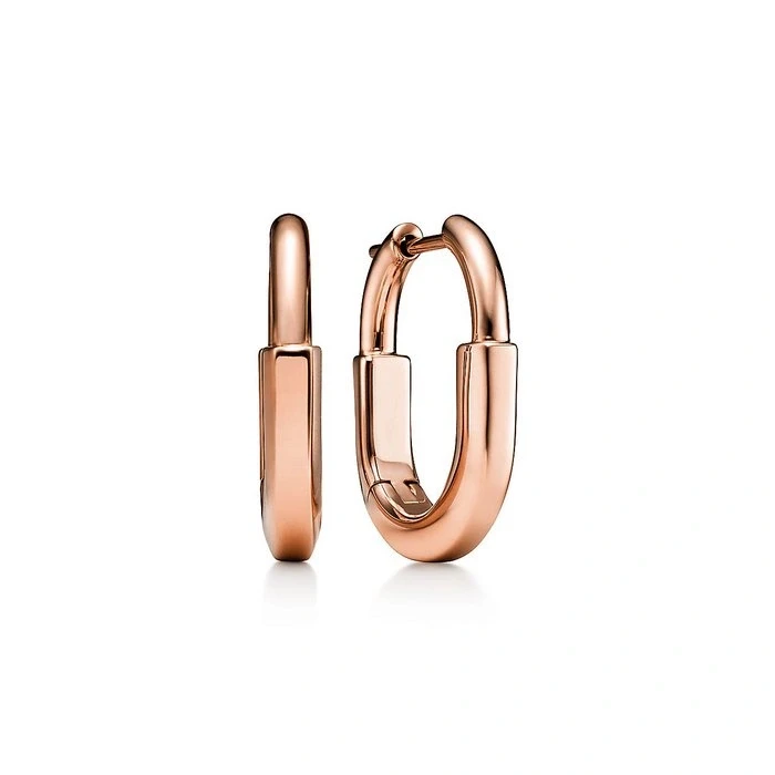 Tiffany & Co Tiffany Lock Small Earrings in Rose Gold with Diamonds 74366023 3