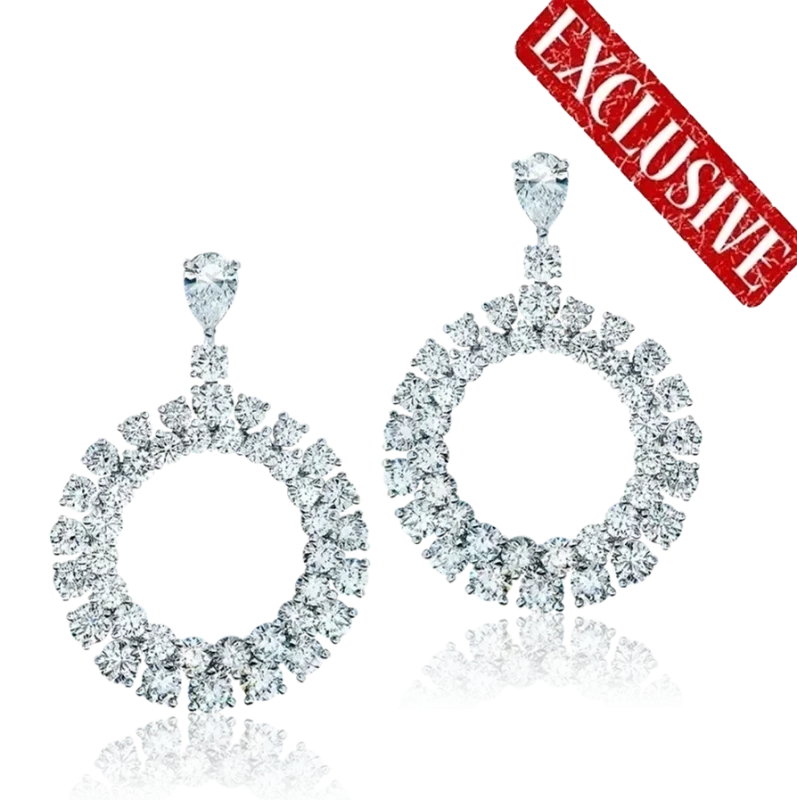 DIAMOND DOUBLE HOOP EARRINGS