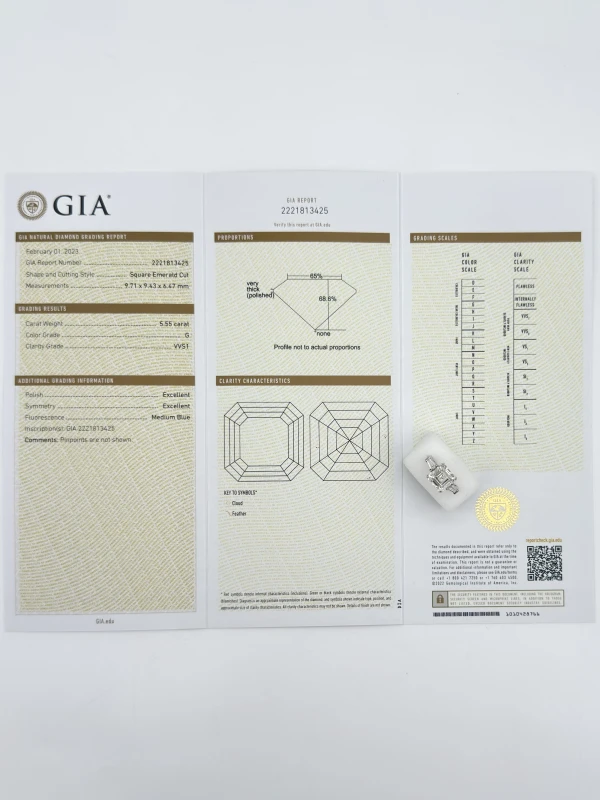 СЕРЬГИ NO NAME DIAMOND RING 5.55 CT G/VVS1 (GIA) 5.55 CT G/VVS1 280624 5