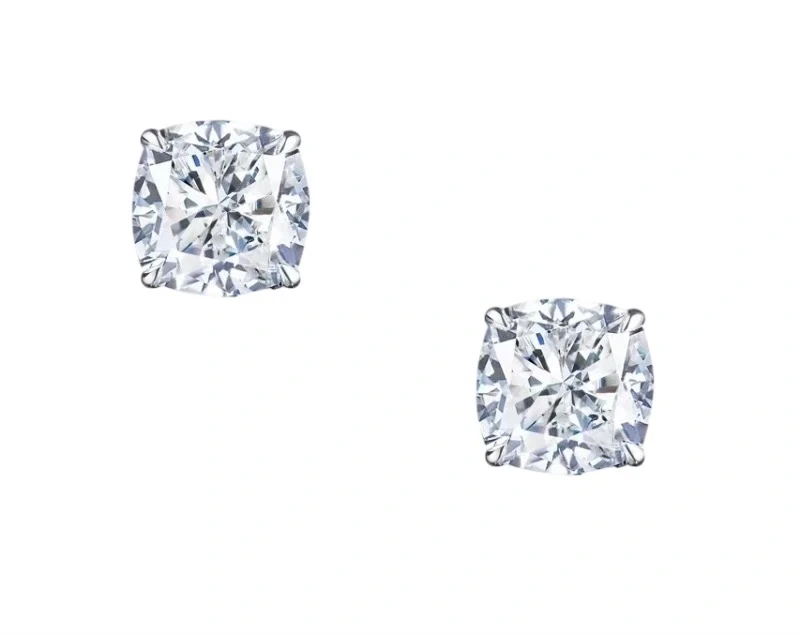 CUSHION 1.00-1.02 CT G/VS1-VS2 EARRINGS (GIA)