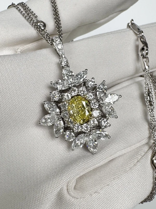 Arte Diore OVAL DIAMOND 1.14 CT FANCY YELLOW/VS1 NECKLACE NN1.14 5