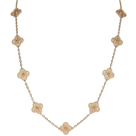 Van Cleef & Arpels. VINTAGE ALHAMBRA 20 MOTIFS, YELLOW GOLD NECKLACE VCARO1IC00