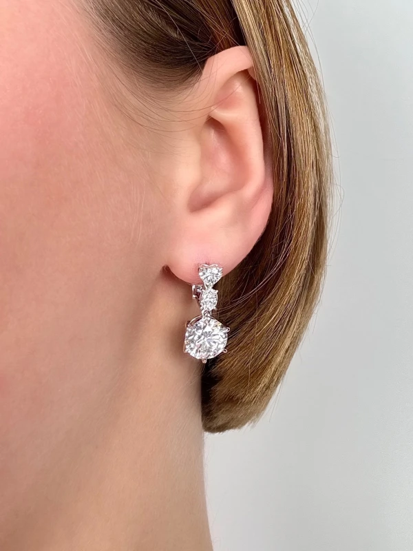 СЕРЬГИ NO NAME DIAMOND EARRINGS 3.01 - 3.11 CT F/SI2 (GIA) 3.01-3.11 2