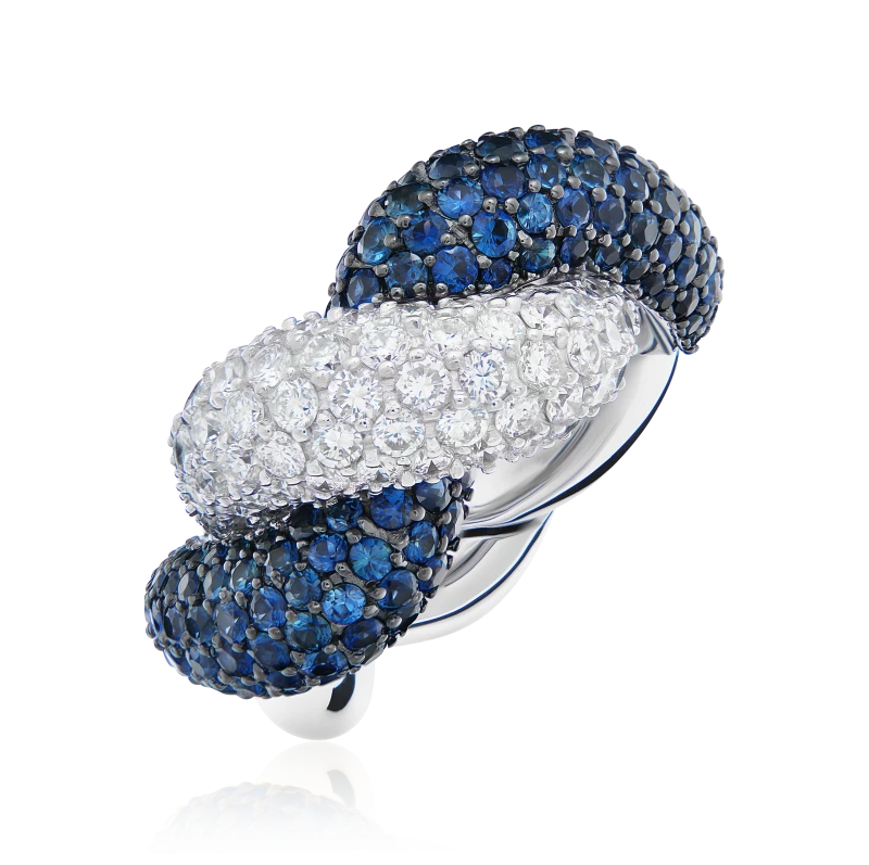 COCTAIL SAPPHIRE&DIAMONDS RING (SIZE 54)