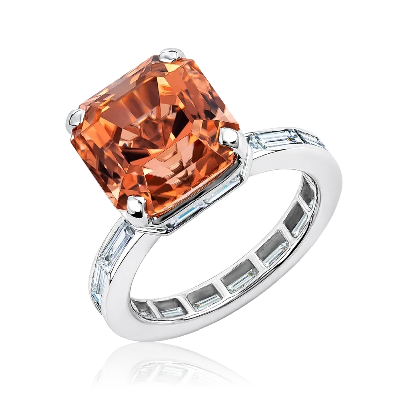 TOURMALINE 7.28 CT VIVID YELLOWISH ORANGE RING (GUILD)