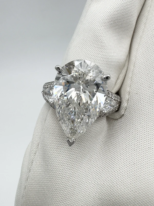 Earrings without a brand PEAR DIAMOND RING 10.03 CT F/SI1 (GIA) 10.03 CT 041124 5