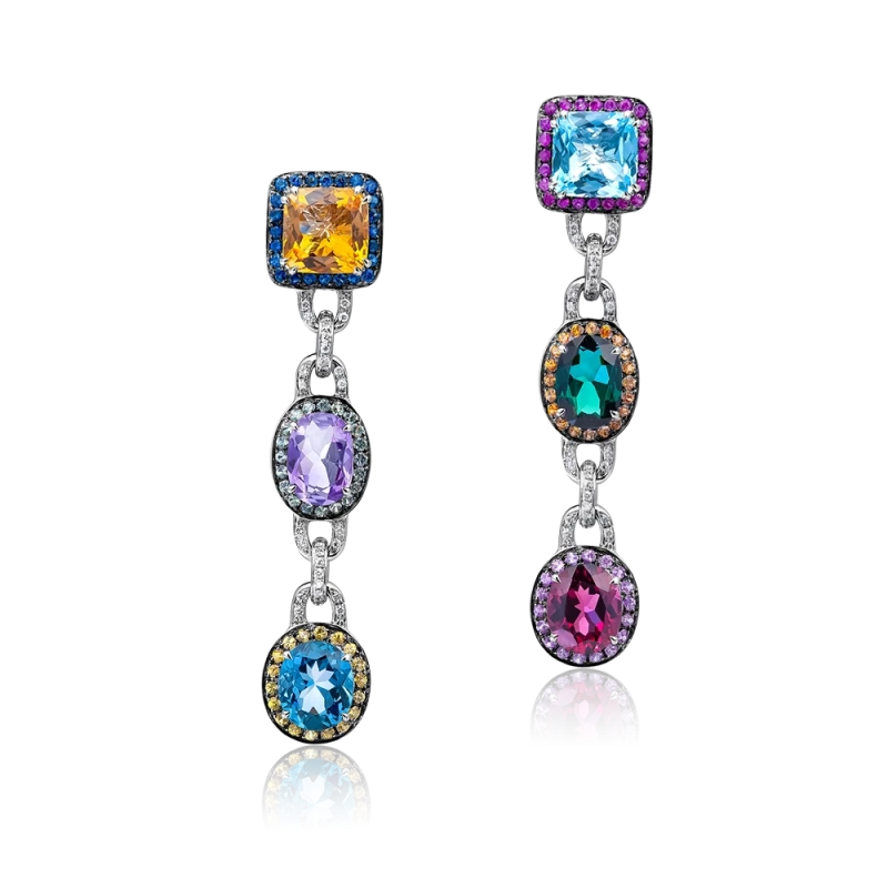 СЕРЬГИ NO NAME CHATILA MULTI GEM SET CHATILA 081124 3