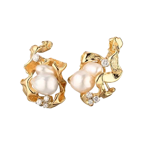 Earrings without a brand Gilbert Albert,  Cultured Pearl and Diamond Parure 16541604 3