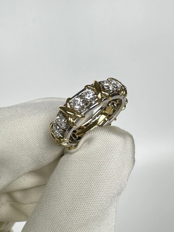 Tiffany & Co Sixteen Stone by Tiffany Ring in Platinum and Yellow Gold with Diamonds (SIZE 52) 10933099 4
