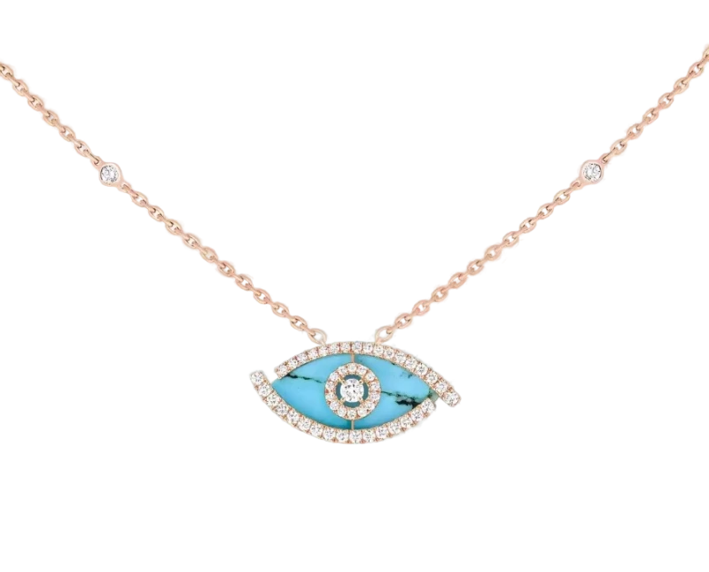 MESSIKA LUCKY EYE TURQUOISE NECKLACE 12952-PG