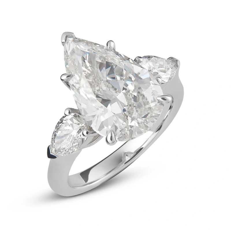 PEAR DIAMOND 3.09ct H/SI1 RING (GIA)
