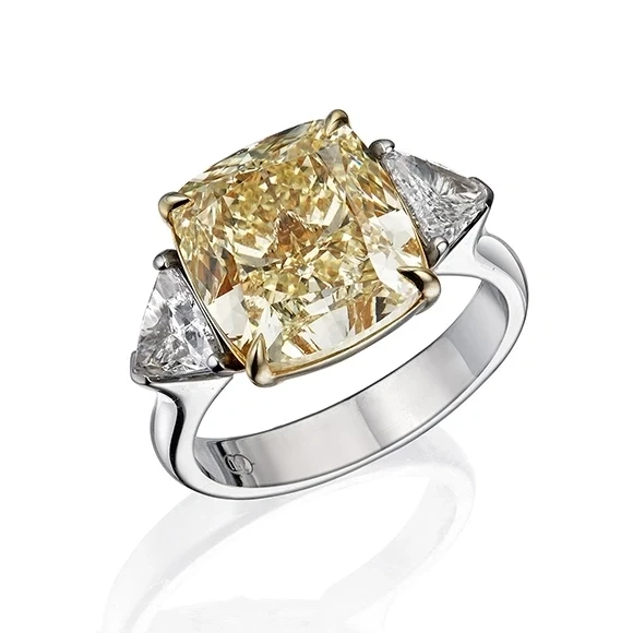 Earrings without a brand С БРИЛЛИАНТОМ 6.80 CT FLY/VS1 FANCY LIGHT YELLOW 6.80 ct. 1