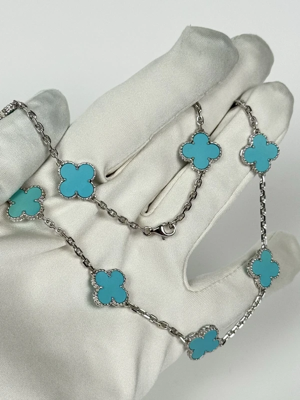 Van Cleef & Arpels MAGIC ALHAMBRA NECKLACE, 10 MOTIFS, TURQUOISE ARB84900 4