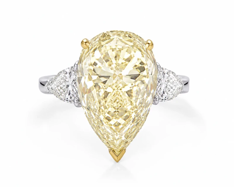 PEAR DIAMOND 7.05 CT Y to Z/VS1 RING (SIZE 51) GIA