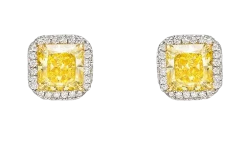 DIAMOND EARRINGS 2.88 - 2.97 CT FANCY LIGHT YELLOW/VS2 (MGL)