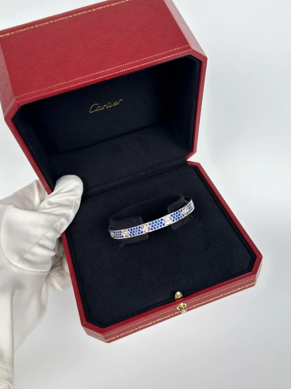 Cartier LIMITED EDITION LOVE BRACELET, BLUE SAPPHIRE PAVED IN ROSE GOLD (SIZE 17) N6739617 5