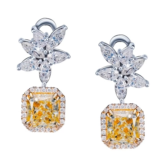 Earrings without a brand С БРИЛЛИАНТАМИ 2.01 СТ FLY/SI2 - 2.03 CT FLY/SI1 2.01 СТ FLY/SI2 - 2.03 CT FLY/SI1