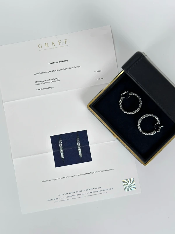 Graff HOOP DIAMONDS EARRINGS 11.86 CT GRE601-5979 7