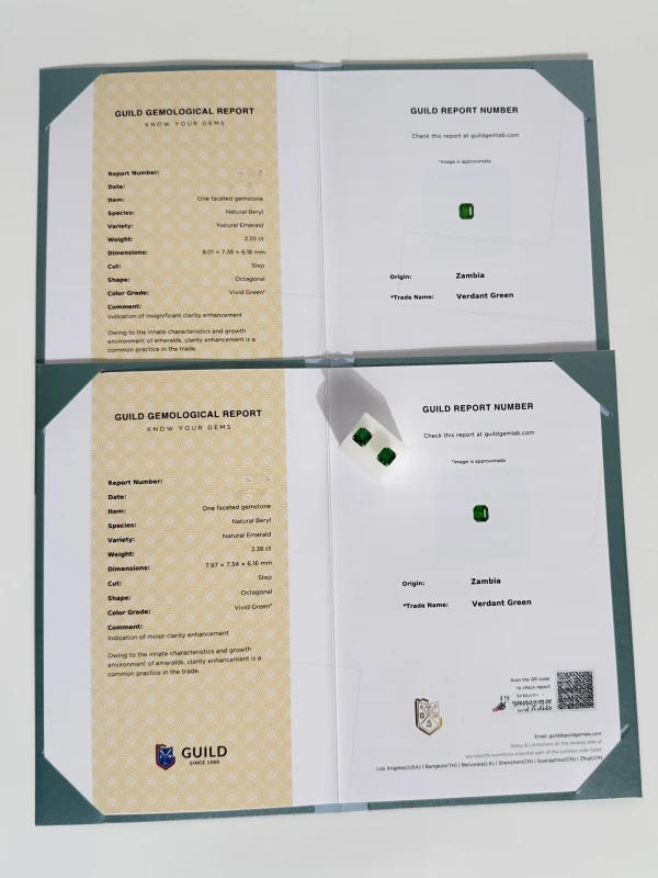 DeRosa ASHER EMERALD 2.55 - 2.38 CT VIVID GREEN EARRINGS (GUILD) E302358 4