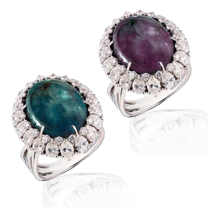 СЕРЬГИ NO NAME ALEXANDRITE 21.04 CT & DIAMOND RING  (GRS) NNRING21.04CTGRS 1