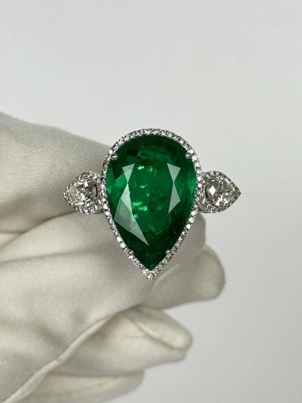 СЕРЬГИ NO NAME COLOMBIA EMERALD 21.14 CT MUZO GREEN RING (GRS) NN21.14 2
