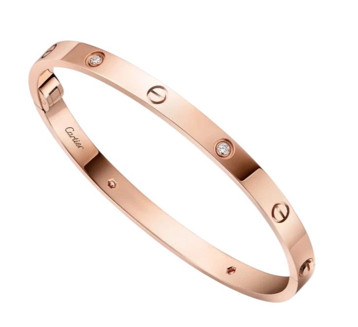 LOVE BRACELET, MEDIUM MODEL, 4 DIAMONDS (SIZE 17)