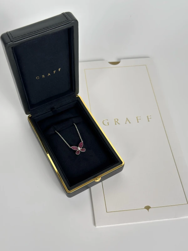 GRAFF PAVE BUTTERFLY PENDANT RGP 0.57 CT 4
