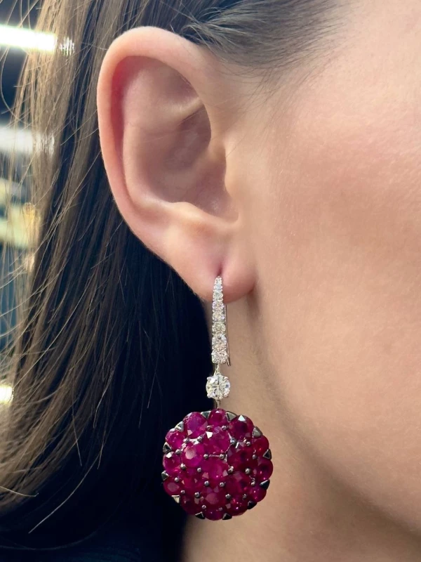 GRAFF BOMBE RUBY & DIAMOND EARRINGS BOMBE RUBY DIAMOND GRAFF 3