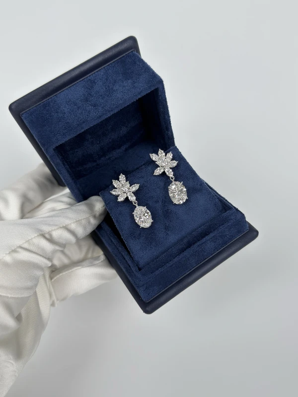 СЕРЬГИ NO NAME OVAL DIAMOND 5.10 - 5.70 CT F/VS1 EARRINGS (GIA) NN5.10-5.70 CT F/VS1 6