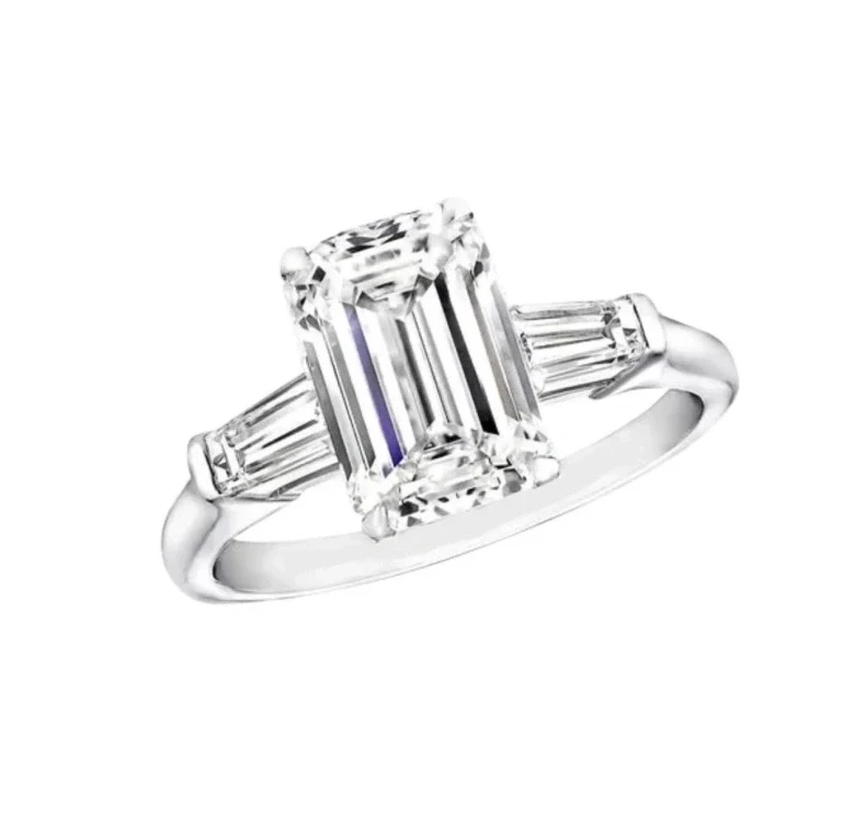EMERALD DIAMOND 3.01 CT F/VVS1 RING (GIA)