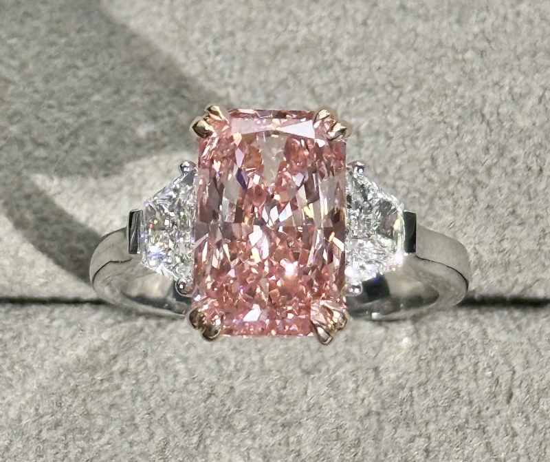 No name DIAMOND 6.09 CT FANCY INTENSE PINK/VVS2 RING (GIA) 1545-4.05 ct 3