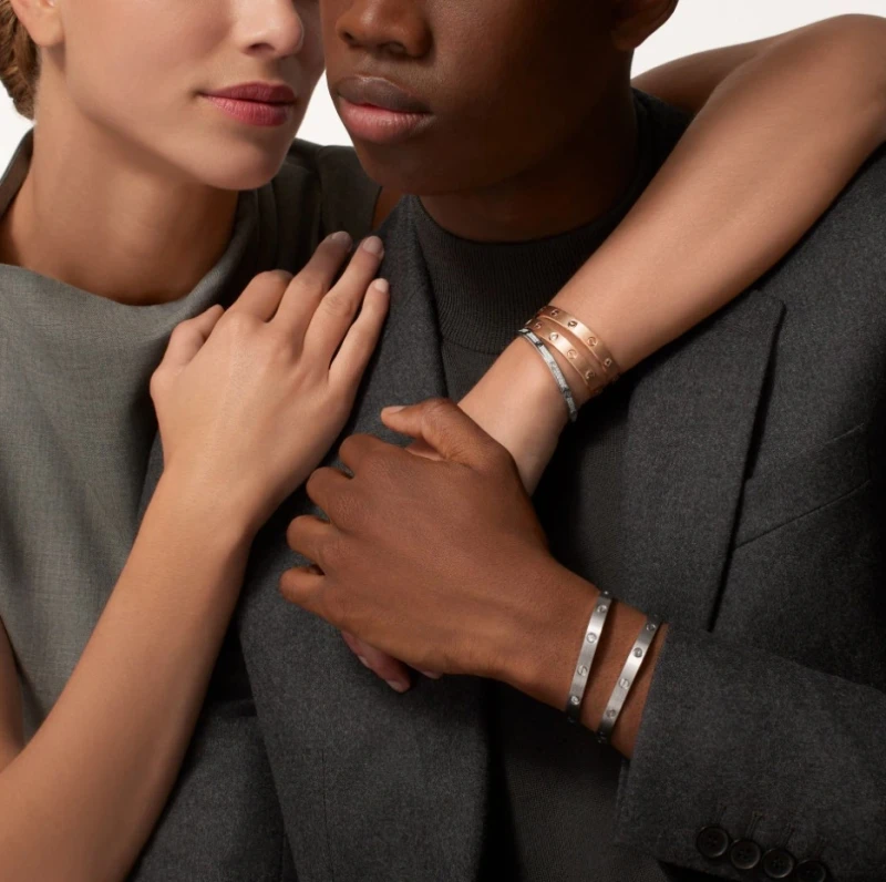 Cartier LOVE bracelet, classic model, brushed, 4 diamonds (SIZE 16) B6080016 3