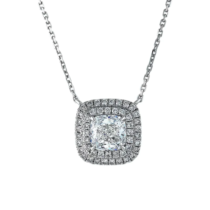 Earrings without a brand CUSHION DIAMOND 2.00 CT D/VVS1 PENDANT NN2.00D 1
