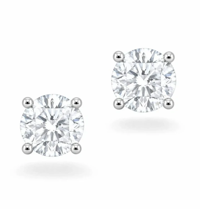 ROUND DIAMOND EARRINGS 2.00 CT (GIA)