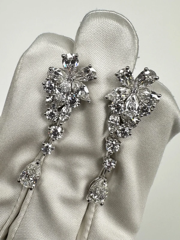 Graff Carissa Single Flower Earrings 10.02 CT RGE1094 4