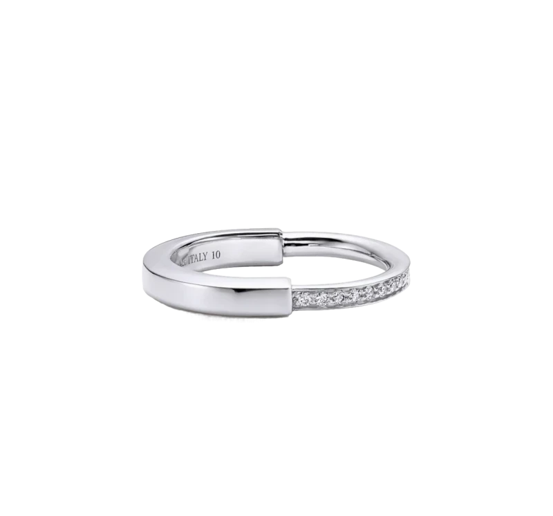 Tiffany Lock Ring in White Gold with Diamonds (SIZE 58)