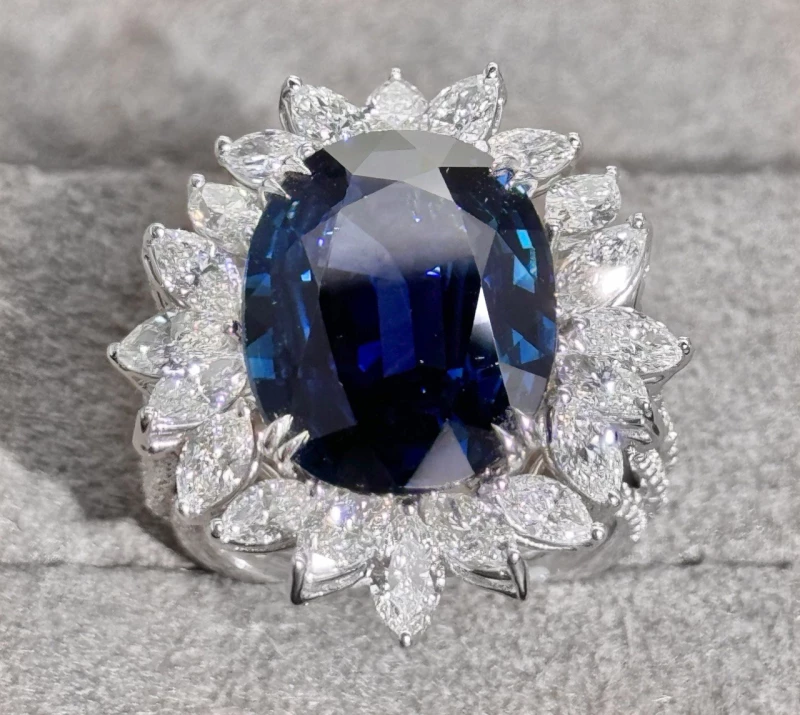 No name SAPPHIRE 11.37 CT AND DIAMOND RING 11.37 SP 3