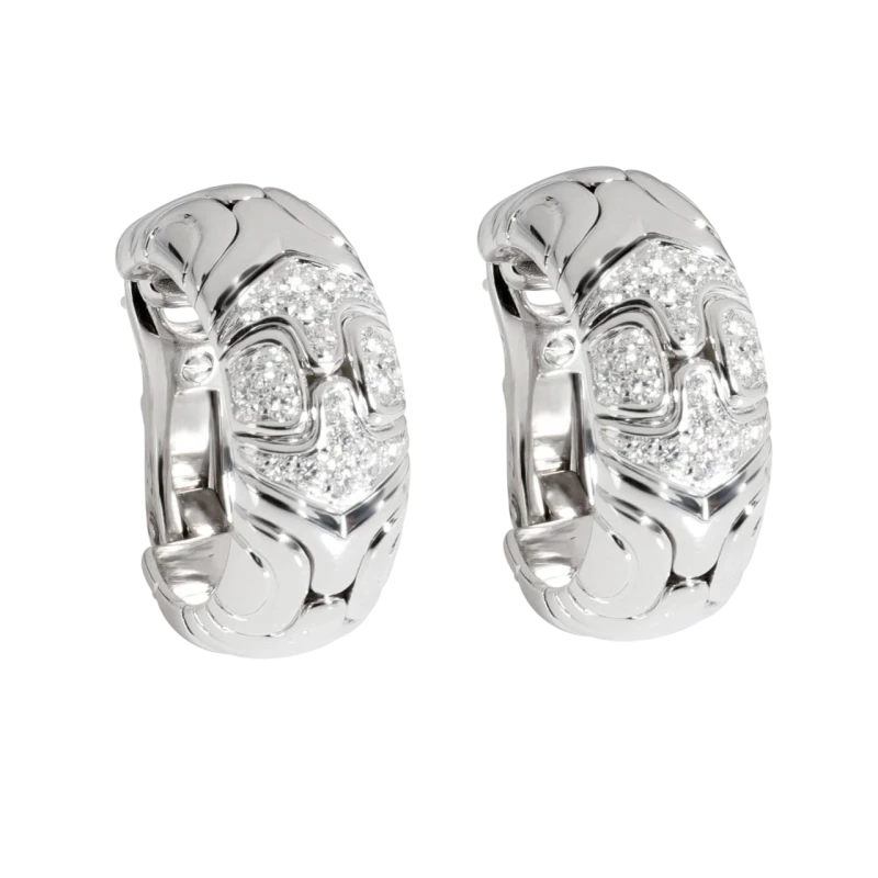 Bvlgari Parentesi Diamond White Gold Earrings BVGAlveare 1