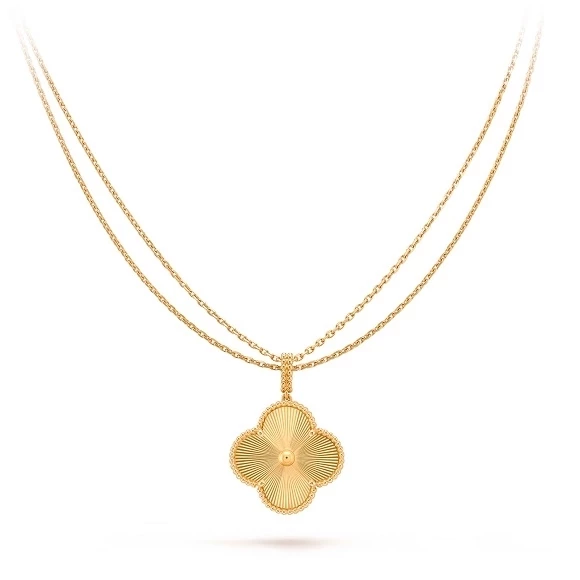 MAGIC ALHAMBRA LONG NECKLACE, 1 MOTIF, YELLOW GOLD