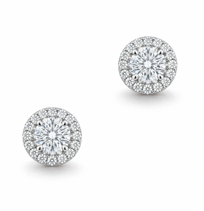 ROUND DIAMOND EARRINGS 0.73 CT GIA