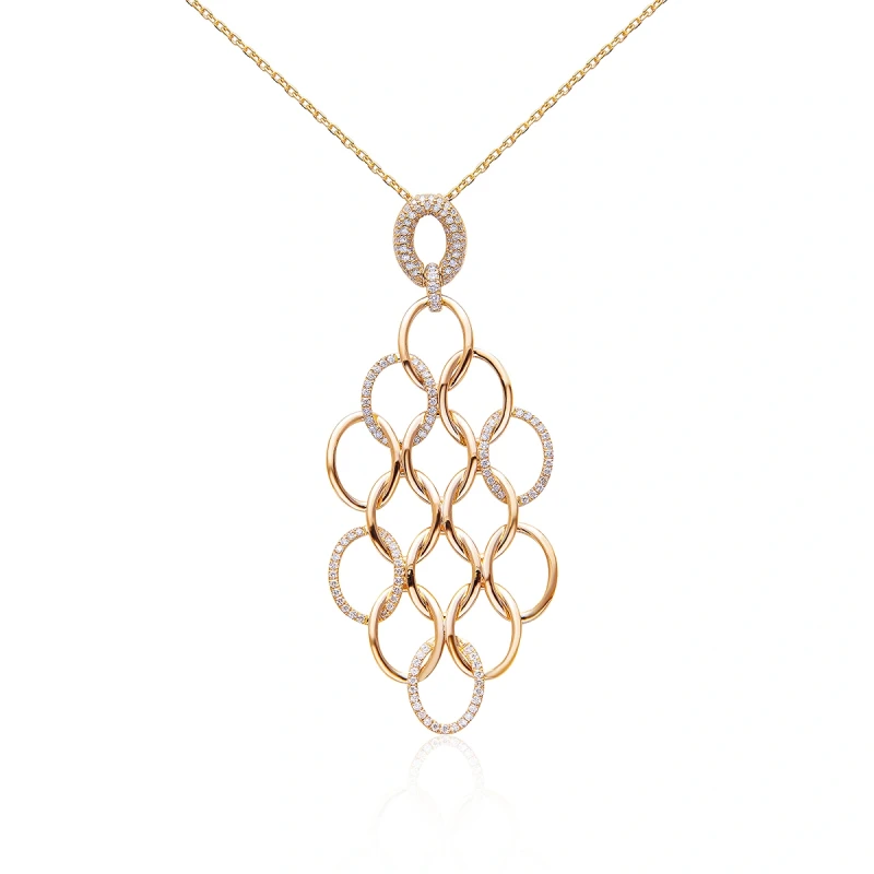 OLYMPIC PENDANT, YELLOW GOLD, DIAMONDS 0.83 CT G-H/VS